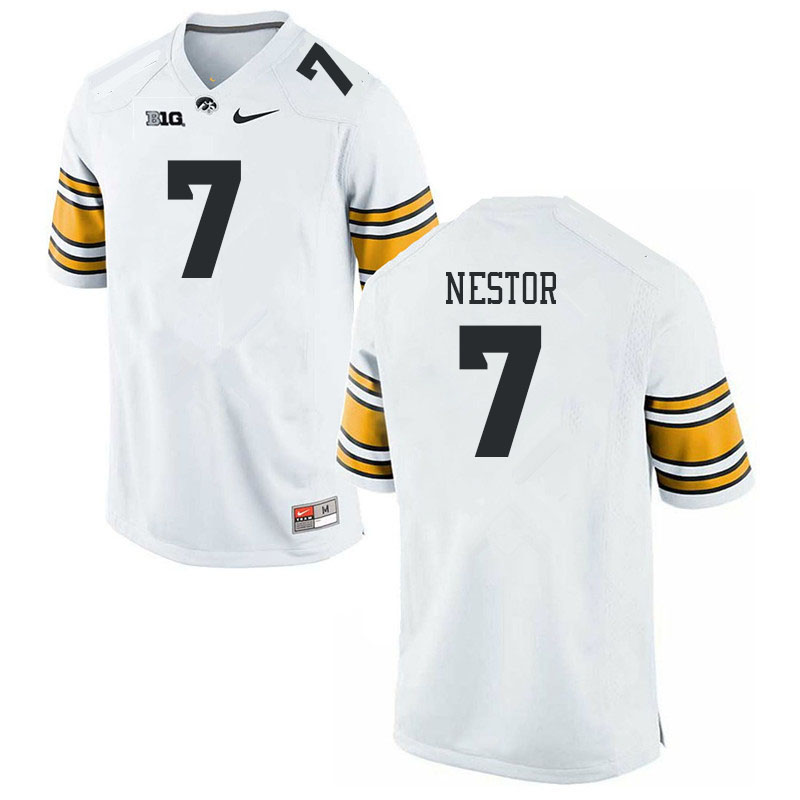 Men #7 John Nestor Iowa Hawkeyes College Football Jerseys Stitched Sale-White